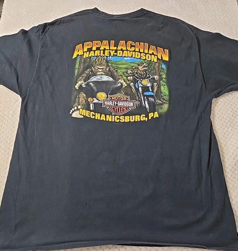 Harley Davidson 2014 Appalachian Mechanicsburg PA Graphic T Shirt Black